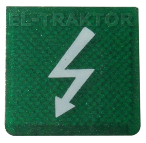 Prąd, ładowanie wysokie, błyskawica - płytka podświetlana, zielona
