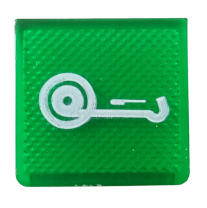 Wciągarka, zwijarka - lewa strona - płytka podświetlana, zielona