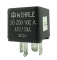 Przekaźnik zwierny WEHRLE WE20200100A 12V 30A 4-pin z uchwytem montażowym