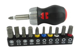 Mini wkrętak z grzechotką i 10 bitami ZEBRA / Wurth 061363050