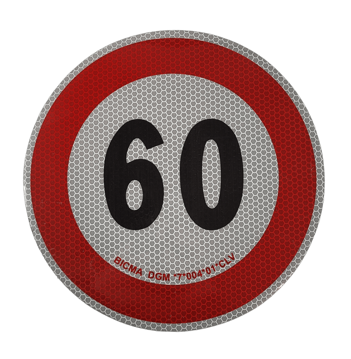 odblaskowa naklejka limit prędkości 60km/h