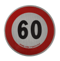 odblaskowa naklejka limit prędkości 60km/h