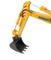 UH8163 koparka kołowa komatsu pw180-11 z łyżką i młotem - model w skali (9).png
