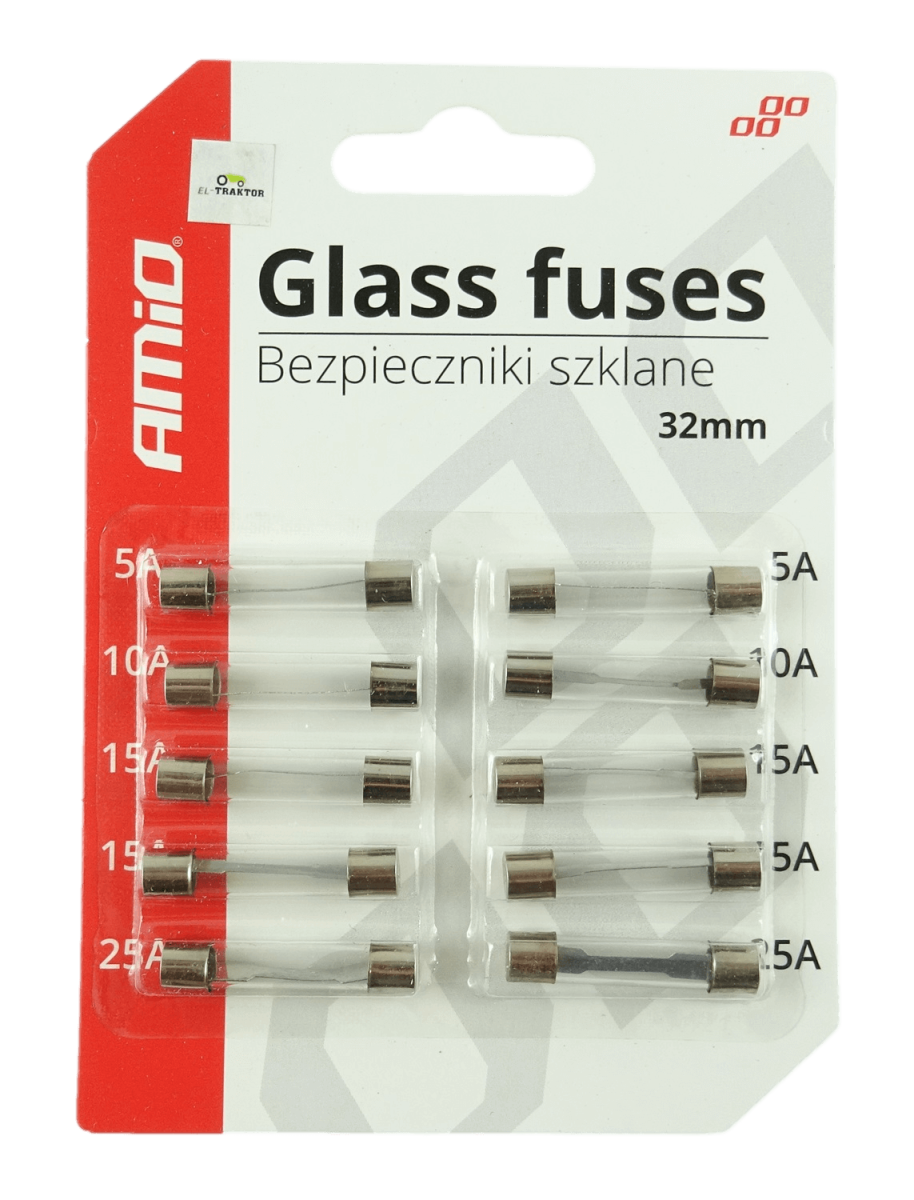 bezpiecznik szklany rurkowy 10 szt blister