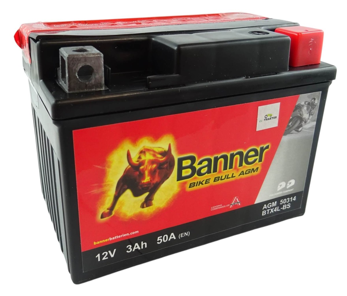 Akumulator motocyklowy Banner Bike Bull 3Ah 50A AGM 50314 BTX4L-BS
