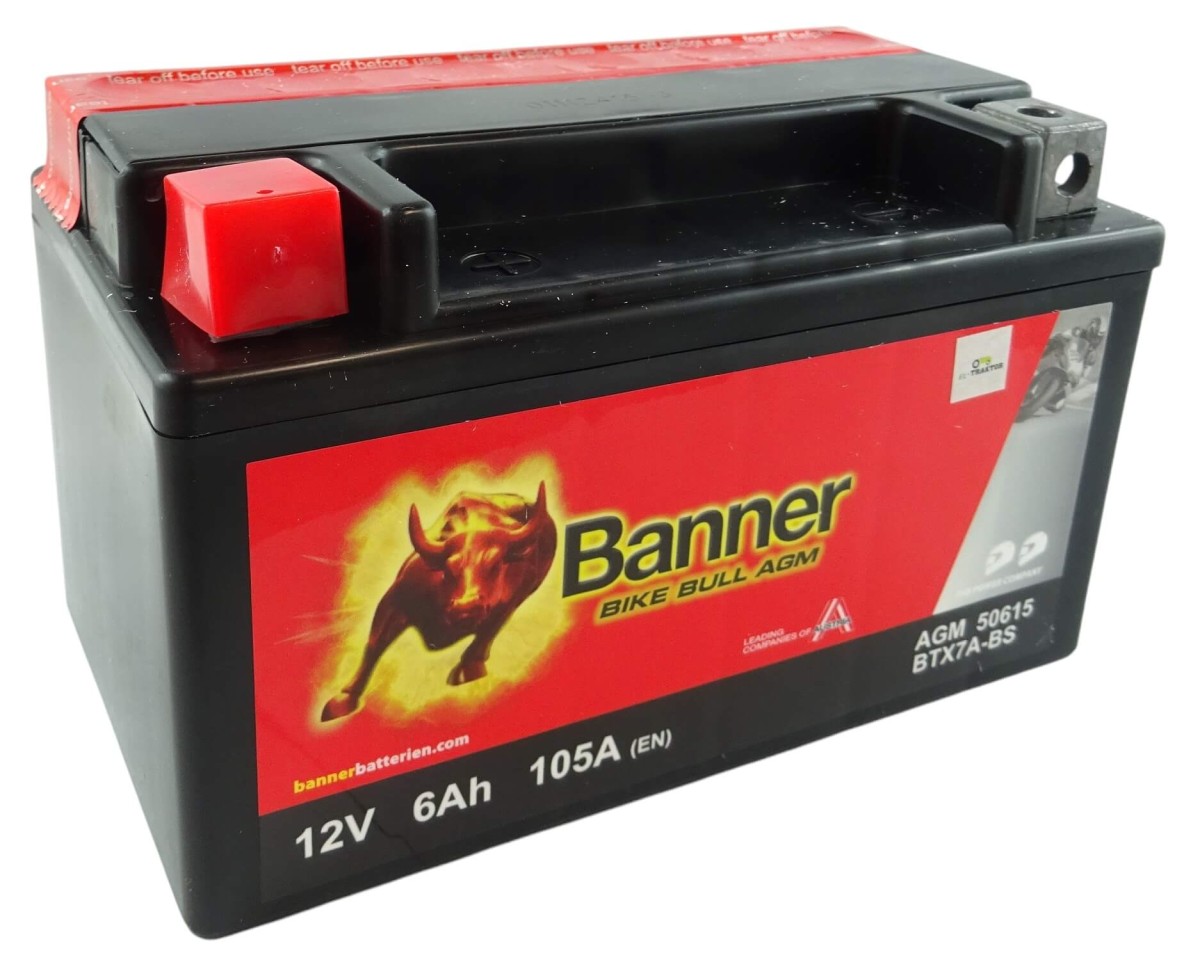 Akumulator motocyklowy Banner Bike Bull 6Ah 105A AGM 50615 BTX7A-BS