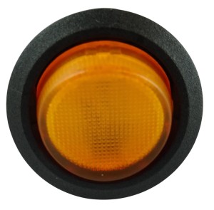 Włącznik uniwersalny OFF-ON okrągły 12V 20A 3-pin / SCI podświetlany pomarańczowy