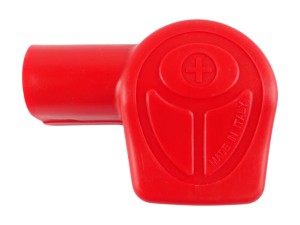 Osłona klemy plusowej, kątowa Lewa / czerwona / 10-50mm²