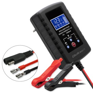Automatyczna ładowarka do akumulatorów motocyklowych 6V 12V AGM GEL STD 30W 2A z funkcją naprawy / Qoltec 52426