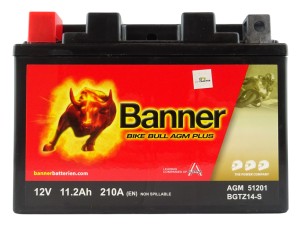 Akumulator Banner Bike Bull 11,2Ah 210A / AGM Plus 512 01 / BGTZ14-S / GTZ14-S