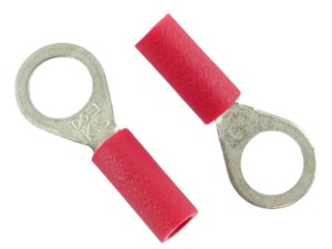 Końcówka oczkowa izolowana M6 czerwona 0,5–1,5 mm²