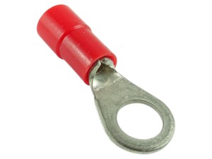 Końcówka oczkowa M5 izolowana czerwona 0,5–1 mm²