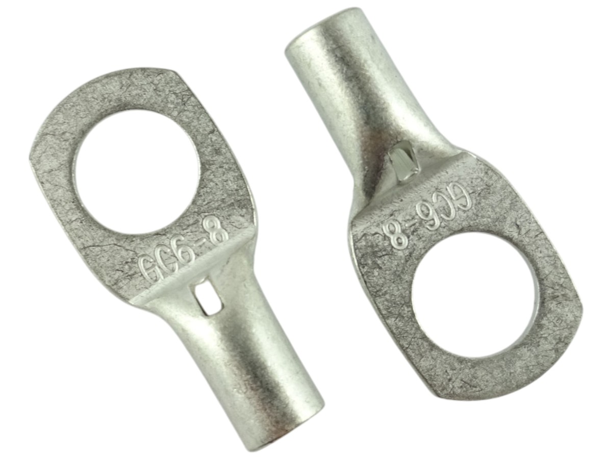 Końcówka oczkowa 6 mm² M8 miedź cynowana