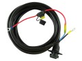 Kabel zasilający 4 m z hermetycznym gniazdem 3-pin, bezpiecznikiem oraz oczkami M8 – produkcja EL-TRAKTOR do ciągników i maszyn rolniczych.
