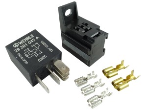Przekaźnik przełączający 12V 15/25A 5-pin z diodą Wehrle 29201045A + gniazdo + konektory