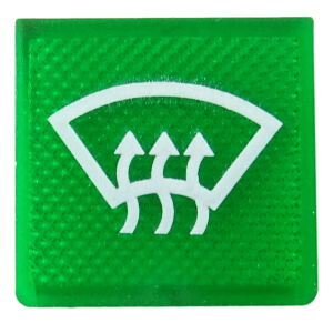 Podgrzewanie przedniej szyby - płytka podświetlana, zielona