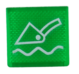 Łyżka pływająca - płytka podświetlana, zielona