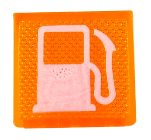 Rezerwa paliwa, kontrolka tankowania - płytka podświetlana, żółta