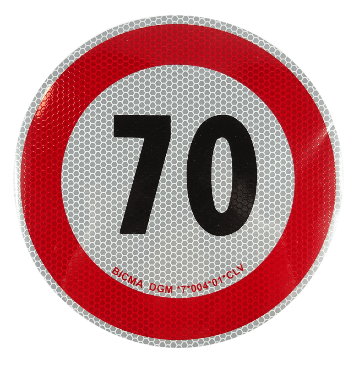 naklejka limit prędkości 70 km/h