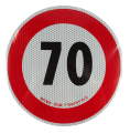 naklejka limit prędkości 70 km/h
