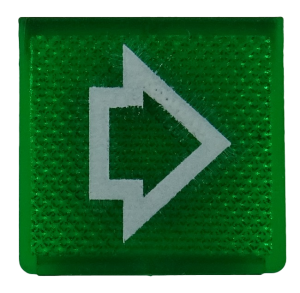 Kierunek prawy, strzałka - płytka podświetlana, zielona