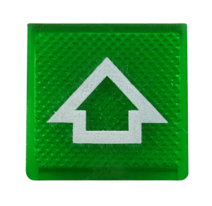 Podnoszenie, strzałka w górę - płytka podświetlana, zielona